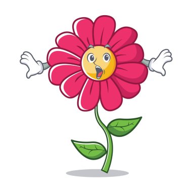 Sürpriz Pembe çiçek karakter karikatür