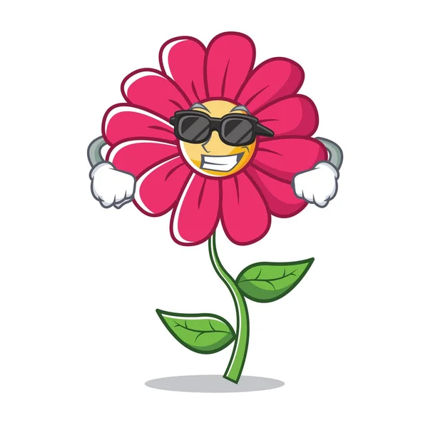 Σούπερ δροσερό ροζ λουλούδι χαρακτήρα κινουμένων σχεδίων — Διανυσματικό Αρχείο