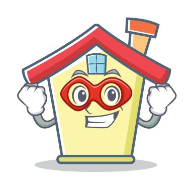 Süper kahraman evi karakter karikatür tarzı