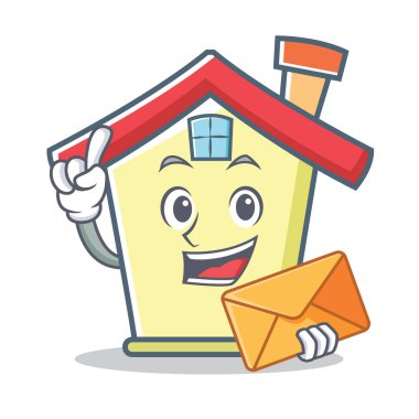 Zarf ev karakter karikatür tarzı ile