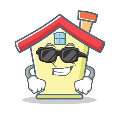 Süper cool ev karakter karikatür tarzı