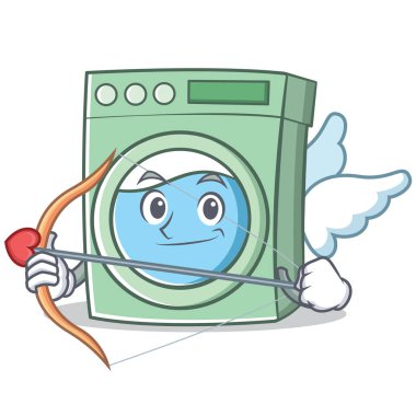 Aşk tanrısı çamaşır makinesi karakter karikatür