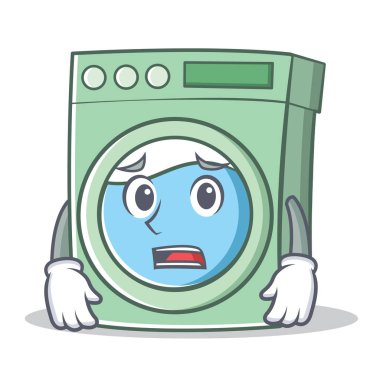 Korkarım çamaşır makinesi karakter karikatür