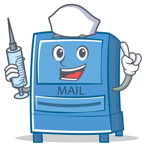 Infirmière boîte aux lettres personnage style dessin animé — Image vectorielle