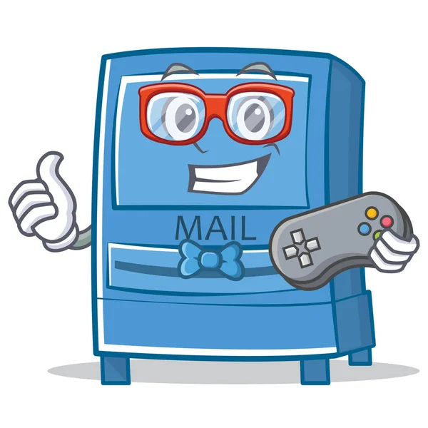 Gamer boîte aux lettres personnage dessin animé style — Image vectorielle