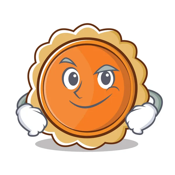Caricatura de personaje de pastel de calabaza sonriente — Vector de stock