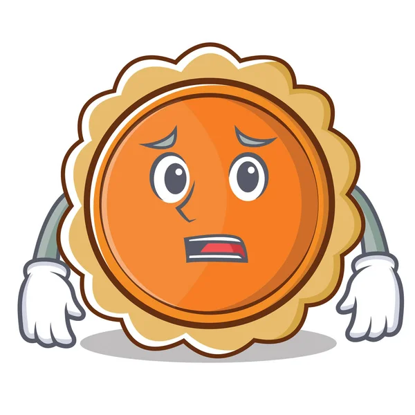 Afraid pumpkin pie character cartoon — Stock Vector