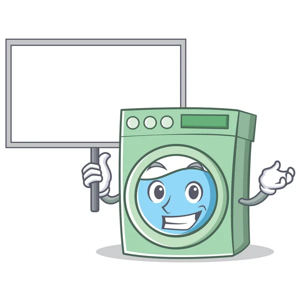 Ge styrelsen tvättmaskin karaktär tecknad — Stock vektor