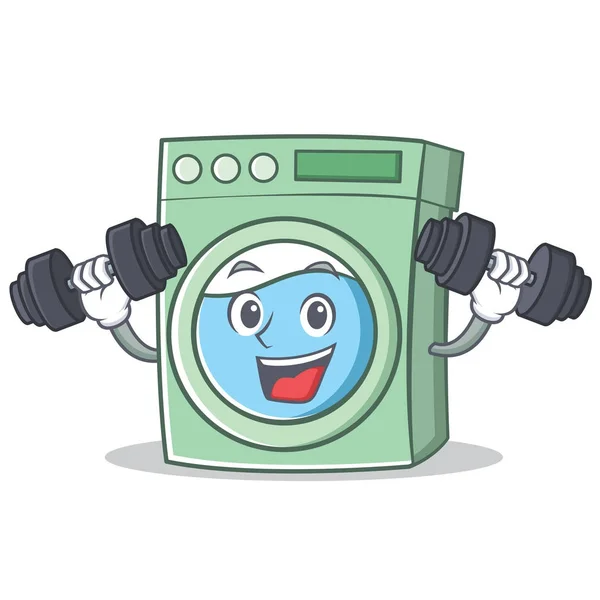 Fitness wasmachine karakter cartoon — Stockvector