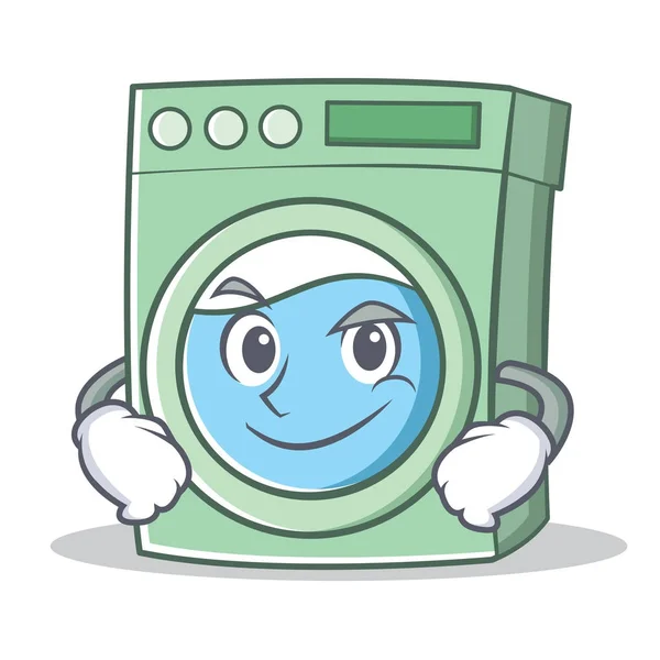 Smirking machine à laver personnage dessin animé — Image vectorielle
