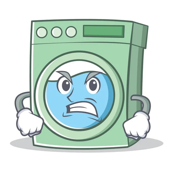 Irritado máquina de lavar roupa cartoon personagem —  Vetores de Stock