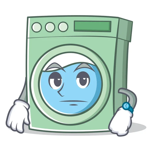 Esperando máquina de lavar roupa personagem desenhos animados —  Vetores de Stock