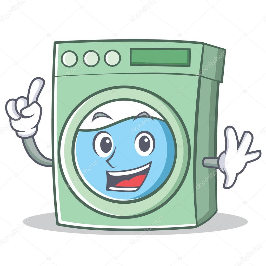 Finger washing machine character cartoon