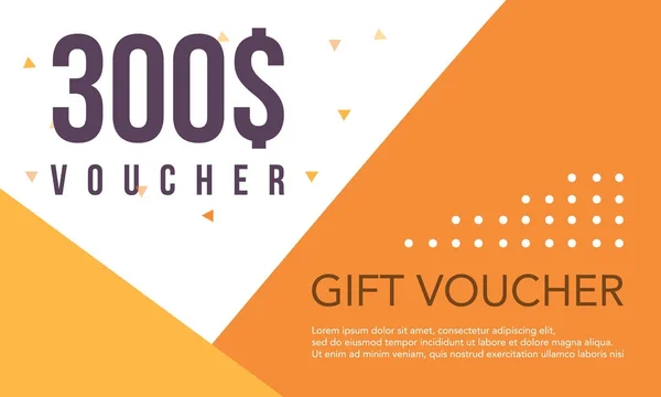 Gift voucher estilo design plano — Vetor de Stock