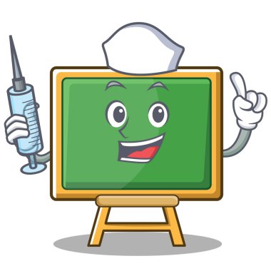 Hemşire tebeşir tahtası karakter karikatür