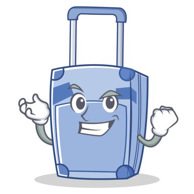 Başarılı bavul karakter karikatür tarzı