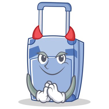 Şeytan bavul karakter karikatür tarzı