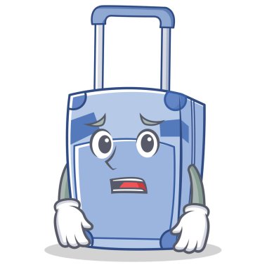 Korkarım bavul karakter karikatür tarzı