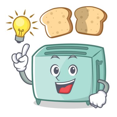 Bir fikir ekmek kızartma makinesi karakter karikatür tarzı var