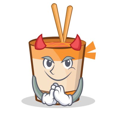 Şeytan fincan erişte karakter karikatür