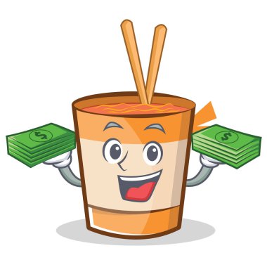 Para fincan erişte karakter karikatür ile