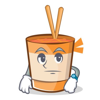 Bekleyen fincan erişte karakter karikatür