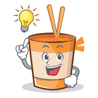 Bir fikir fincan erişte karakter karikatür var