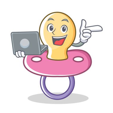 Dizüstü bebek emziği karakter karikatür ile