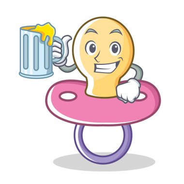 Suyu bebek emziği karakter karikatür ile