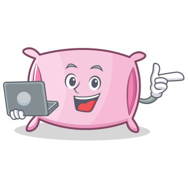 Dizüstü yastık karakter karikatür tarzı ile