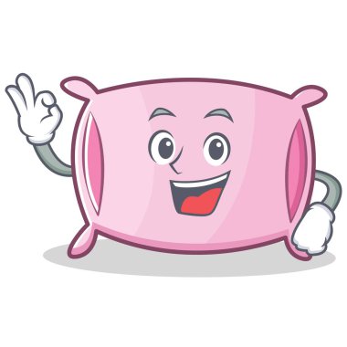 Yastık karakter karikatür tarzı Tamam