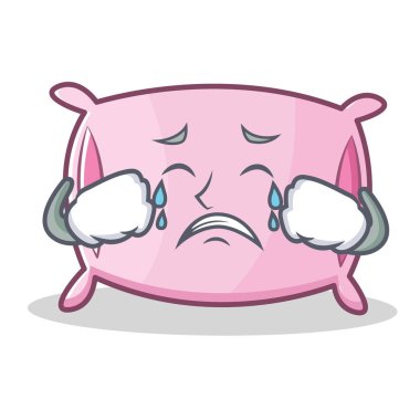 Ağlayan yastık karakter karikatür tarzı