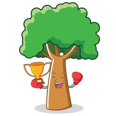 Boks ağaç karakter karikatür tarzı