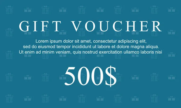 Style collectie gift voucher achtergrond — Stockvector