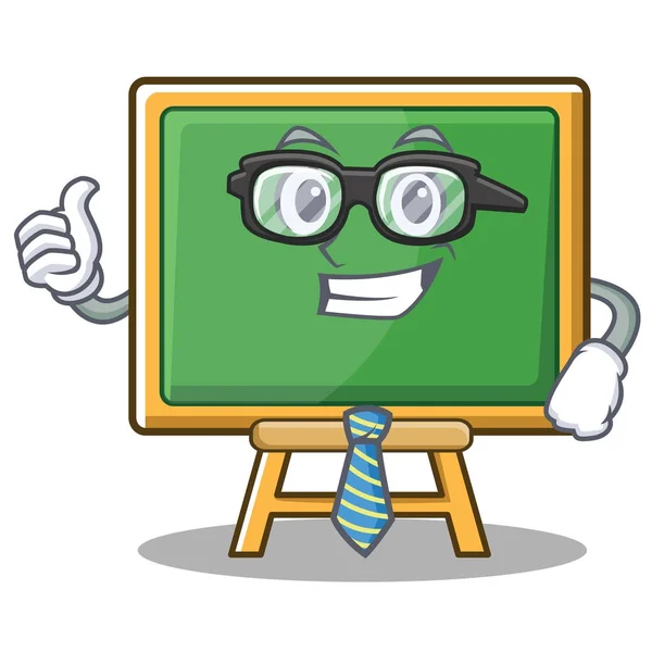Businessman chalk board character cartoon — Stock Vector