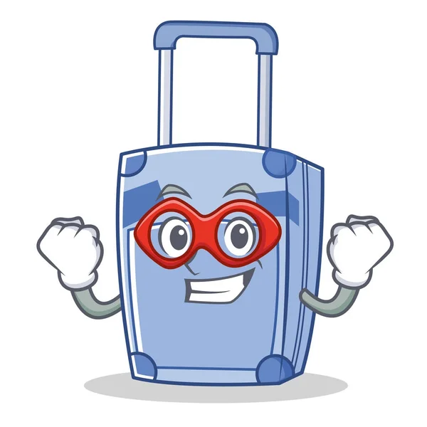 Super hero suitcase character cartoon style — Stock Vector