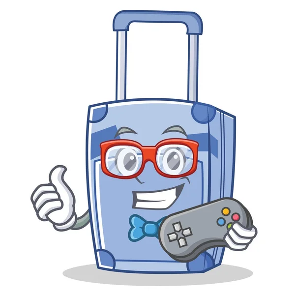Gamer suitcase character cartoon style — Stock Vector