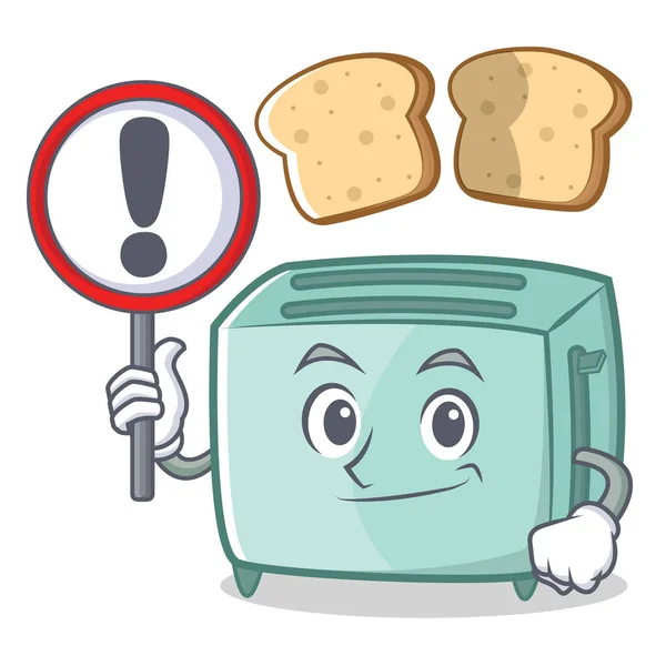 İşareti ekmek kızartma makinesi karakter karikatür tarzı ile — Stok Vektör