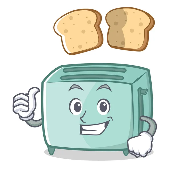 Kciuk w górę stylu cartoon charakter toster — Wektor stockowy