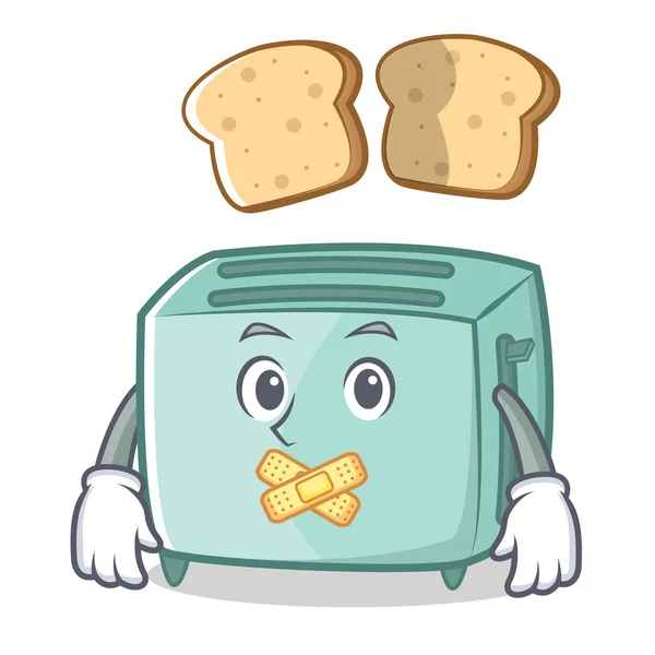 Sessiz ekmek kızartma makinesi karakter karikatür tarzı — Stok Vektör