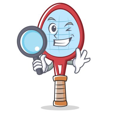 Dedektif tenis raketi karakter karikatür