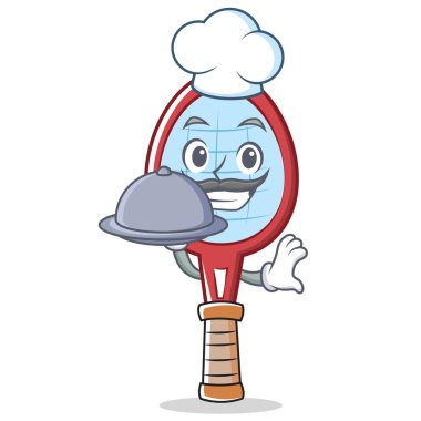 Şef tenis raketi karakter karikatür
