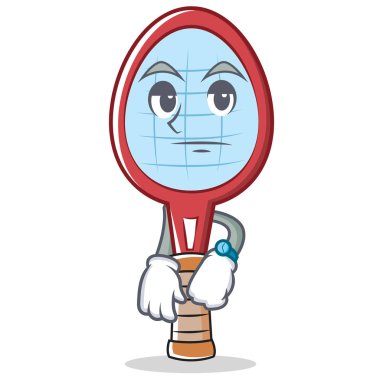 Bekleyen tenis raketi karakter karikatür