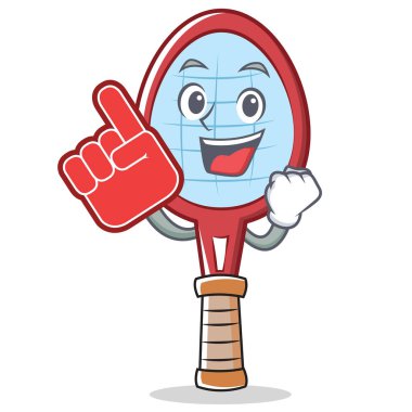 Köpük parmak tenis raketi karakter karikatür