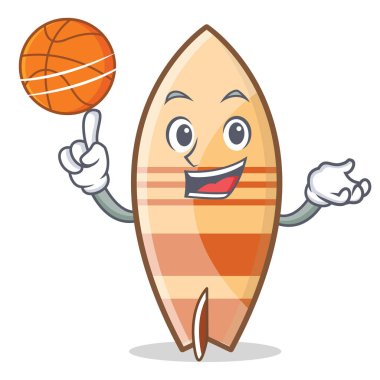 Basketbol sörf tahtası karakter karikatür tarzı ile