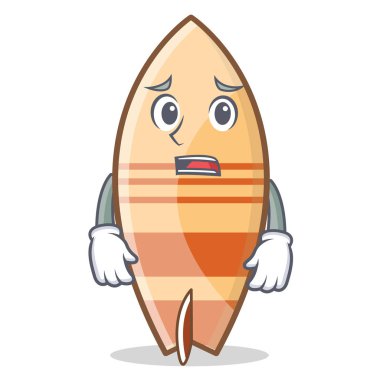 Korkarım sörf tahtası karakter karikatür tarzı