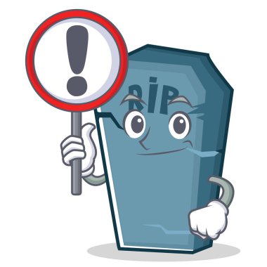 İşareti kaldırma işareti karakter karikatür nesne ile