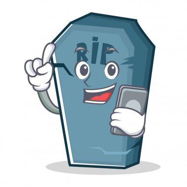 Telefonu kaldırma işareti karakter karikatür nesne ile