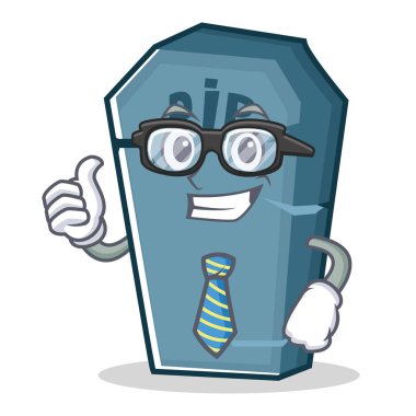 Businesman mezar taşı karakter karikatür nesne