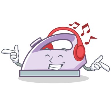 Dinleme müzik düz demir karakter vektör sanat